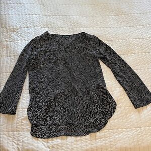 Express Black, White, Pink Dotted Blouse